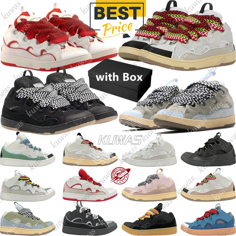 Designer Curb Shoes Black Luxury Mens Sneakers Womens Trainers Grey White Light Blue Green Pink Kuaki Multi Red Transparent Platform Rubber Sports