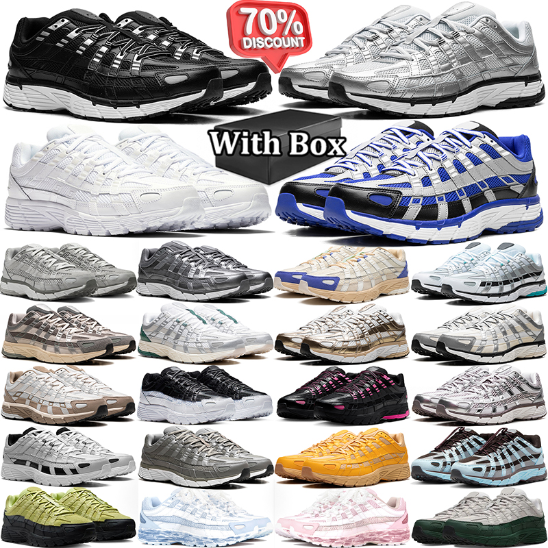 with box p6000 designer shoes running shoes sport sneakers for men women black white grey mens outdoor sports trainers chaussure scarpe Plate-forme
