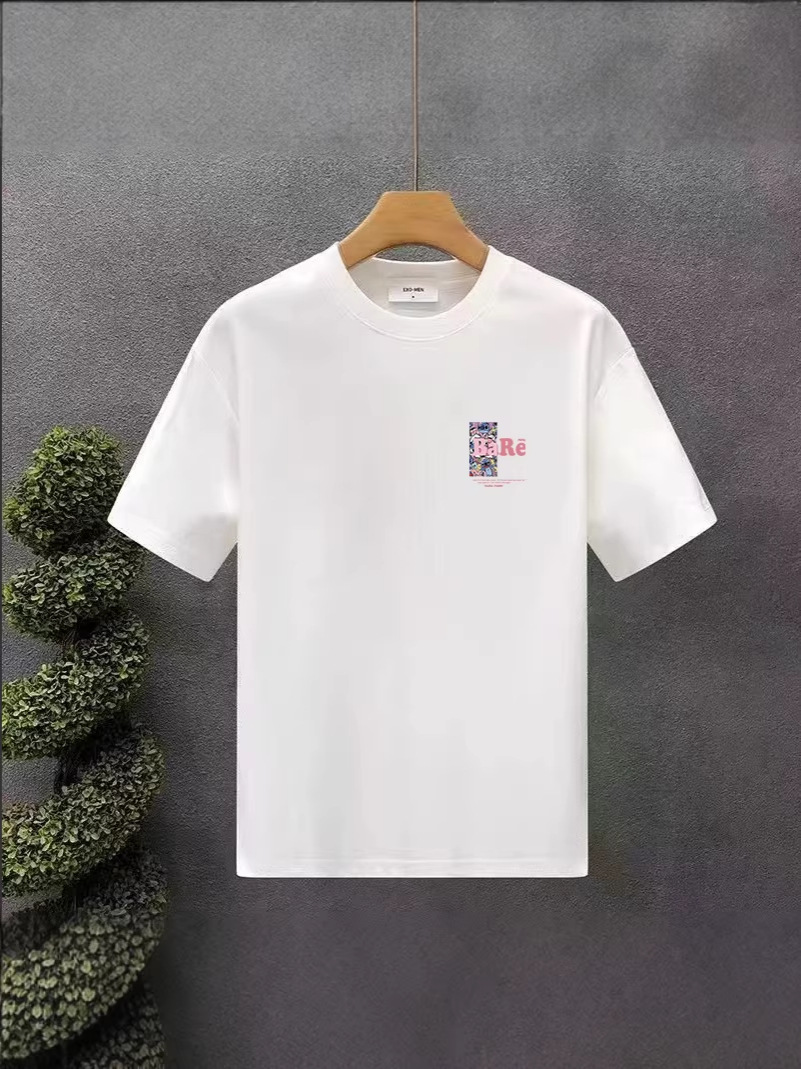 2026 Summer New Arrivals Unisex T-Shirts | Heavyweight Cotton Stitch Print Oversized Trendy Short Sleeve Tops