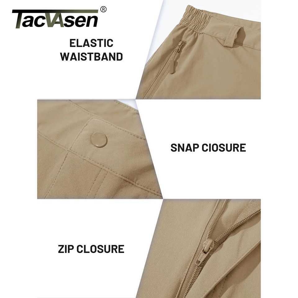 TACVASEN 5 Zipper Pockets Summer Quick Dry Cargo Shorts Mens Fishing Shorts Stretch Outdoor Hiking Nylon Work Shorts Lightweight Z260331