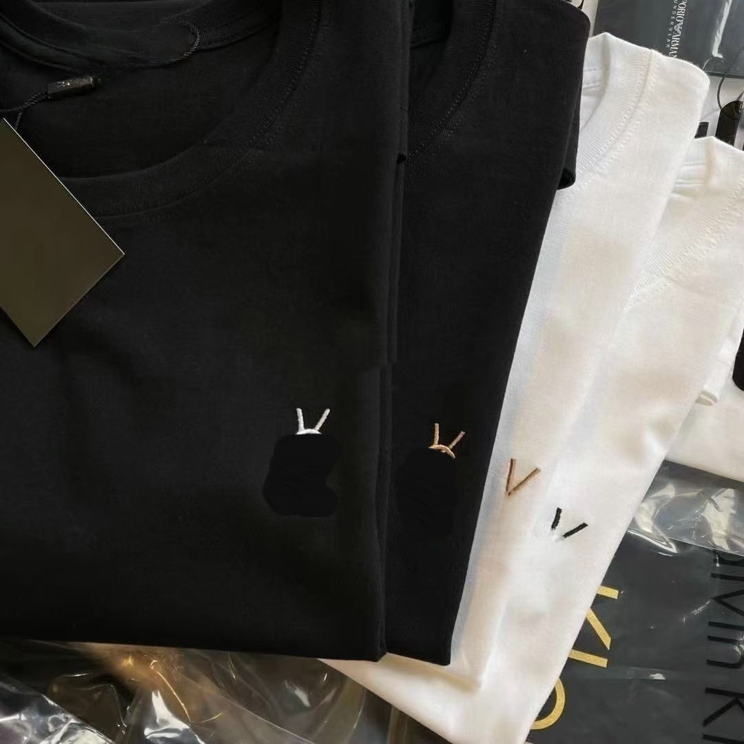 Women's Designer Letter Embroidery T-shirt High End Fashion Luxury Brand Short Sleeved Tees Loose Fit Breathable Casual Versatile T-shirt