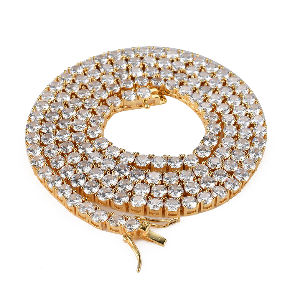 Tennis bracelet, 3mm CZ white cubic zirconia beads, men's bangle, 16inch (40cm) - 24inch (60cm) chain, women's bracelet, silver crystal brac