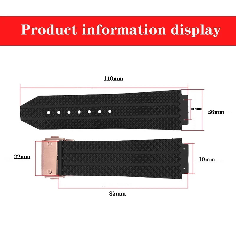 Watch Bands for HUBLOT BIG BANG Silicone 2519mm Waterproof Mens Strap Chain Accessories Rubber Bracelet Wristband 260318