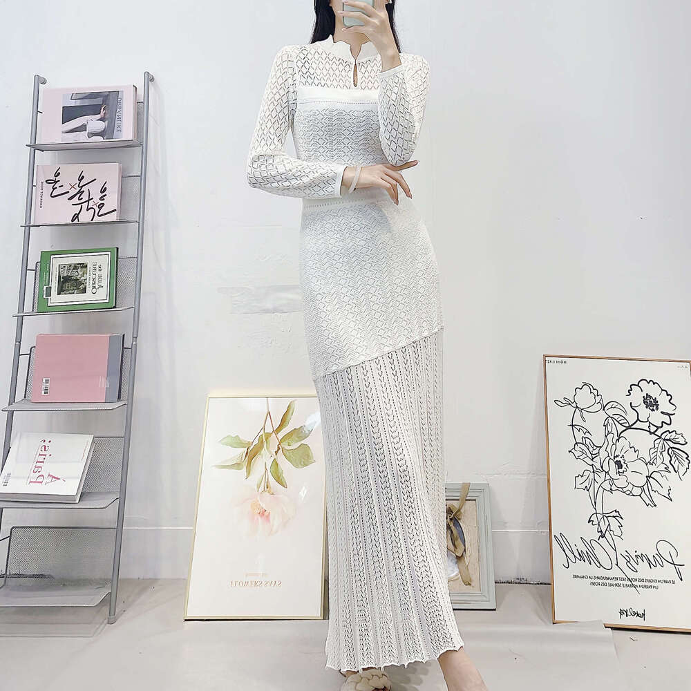 k30 2026 summer new designer French hollow slim knit dress elegant and fashionable long skirt