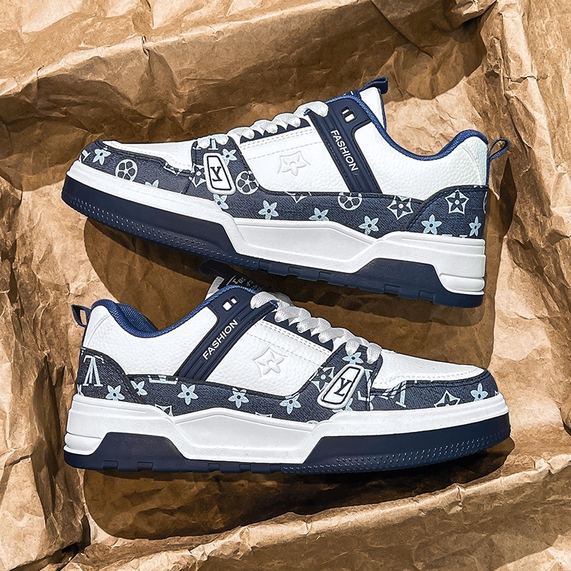 New hot selling printed low cut men's sports shoes, classic lace up casual skateboarding shoes with luxurious patterns, suitable for streetwear a