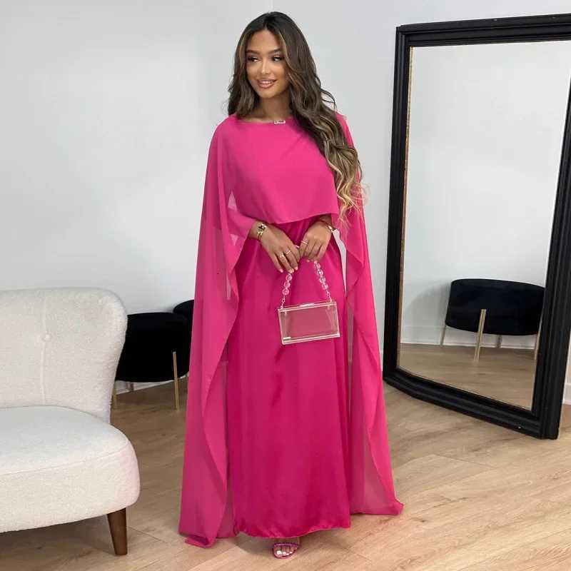 Ramadan Muslim Women Maxi Dress Cloak Abaya Dubai Kaftan Eid Djellaba Ka Islam Clothing Cape Party Gown Caftan Marocain Robe C260331
