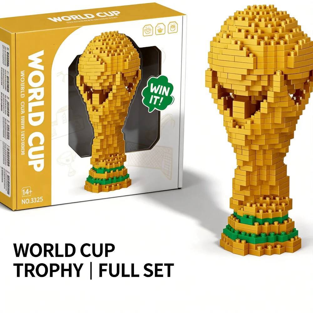 Bestseller World Cup Trophy Blocks Gift Box Set Football Fans Souvenir Ddmytues