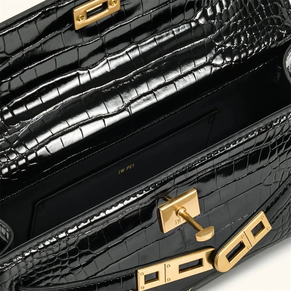 JW PEI Designer Tote for Women, Structured Crocodile Print Leather with Top Handle, Convertible Shoulder & Crossbody Bag - view 3