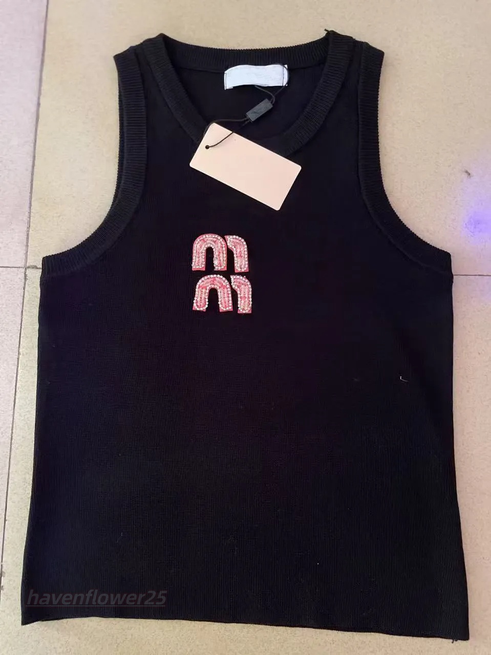 Miu Tank Top Womens Tanks Women Tops Designer Tank Luxury Vest Pure Cotton Tees Letter Women's Clothing Mm Sleeveless Top M1U