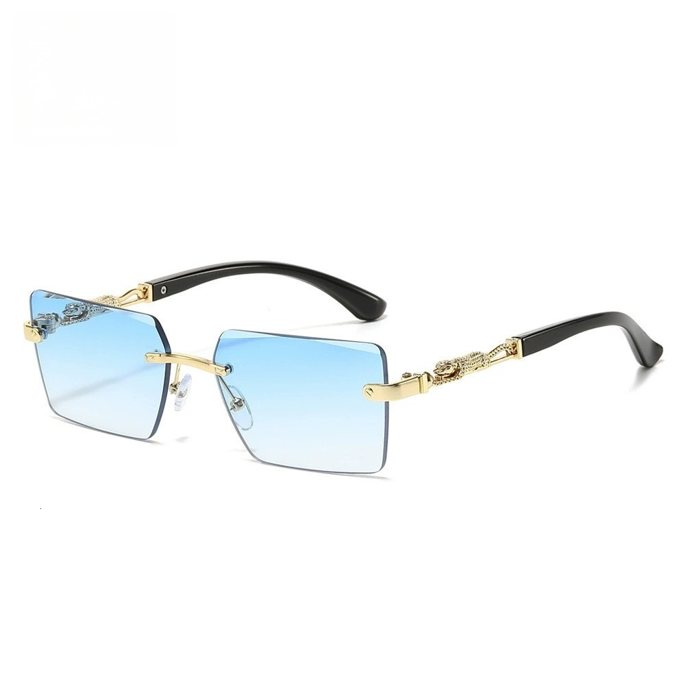 Luxury Brand Designer's Personalized Bezel-less Leopard-patterned Eyeglasses For Women Drivers While Driving, Sun Protection Sunglasses.