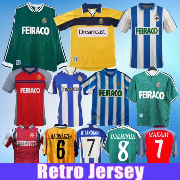 1997 1998 1999 2000 Deportivo La Coruna Retro Soccer Jerseys de MAKAAY DJALMINHA depor TRISTAN VALERON 2003 2004 classic Away Football Shirts