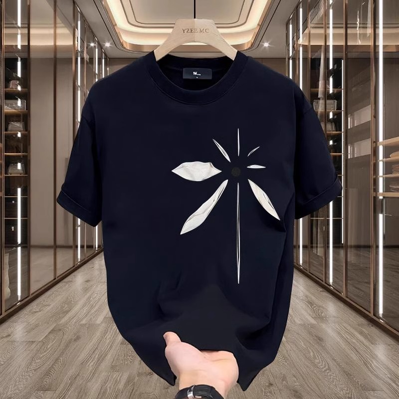 2026 Summer New Arrivals Men's American Streetwear T-Shirts | Heavyweight Combed Cotton Oversized Crew Neck Versatile Short Sleeve Tops