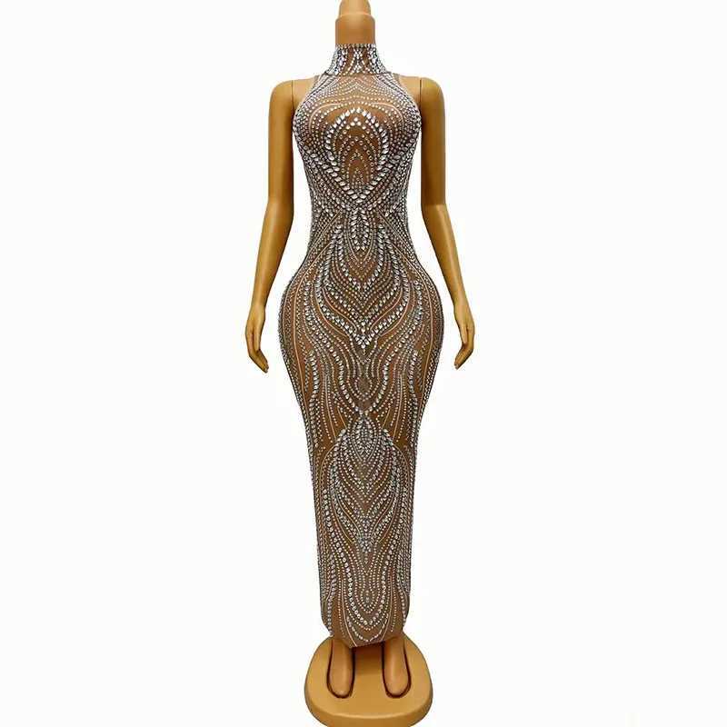 Female Singer Sleeveless Long Stage Evening Dress - Temperament Slim-Fitting For Catwalk Performance Women Vallentain Dress C260331