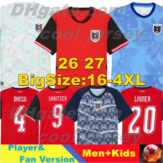 2026 2027 Austria Soccer Jerseys ARNAUTOVIC GREGORITSCH 26 27 national football team Football Shirts SABITZER BAUMGARTNER football kits POSCH Men Uniforms Kit Set