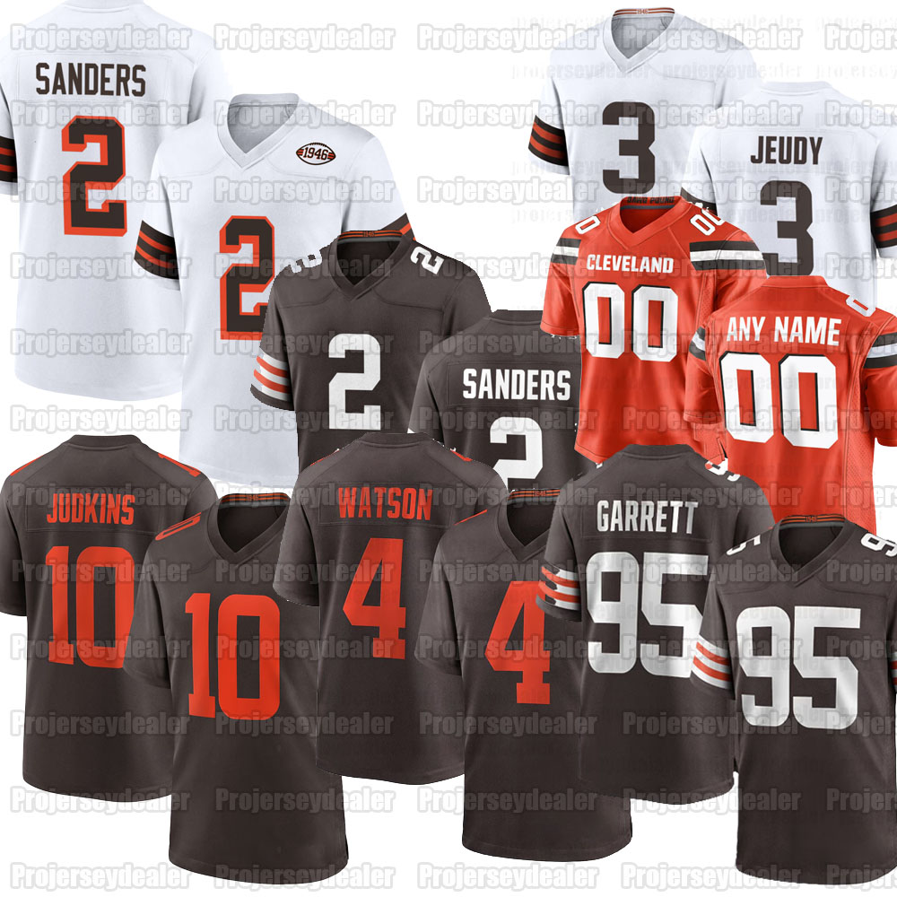 2 Shedeur Sanders 2025 Football Brown Jerseys Quinshon Judkins Jerry Jeudy Grant Delpit Denzel Ward Myles Garrett Deshaun Watson