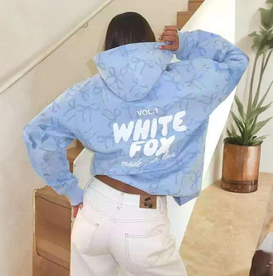 Designer White Foxhoodie Foxwomens Tracksuit 220g Hoody Sweatshirt Womens Sweater Pants Sweatpants 3D Letter Printed Foxness Long Sleeve Sweater Streetwear