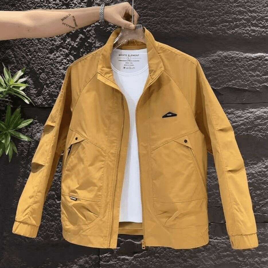Spring New Collar Jacket For Men, Fashionable Versatile Curved Jacket, Stylish And Trendy Casual Top Men's Coat Men's Tops Short Jacket