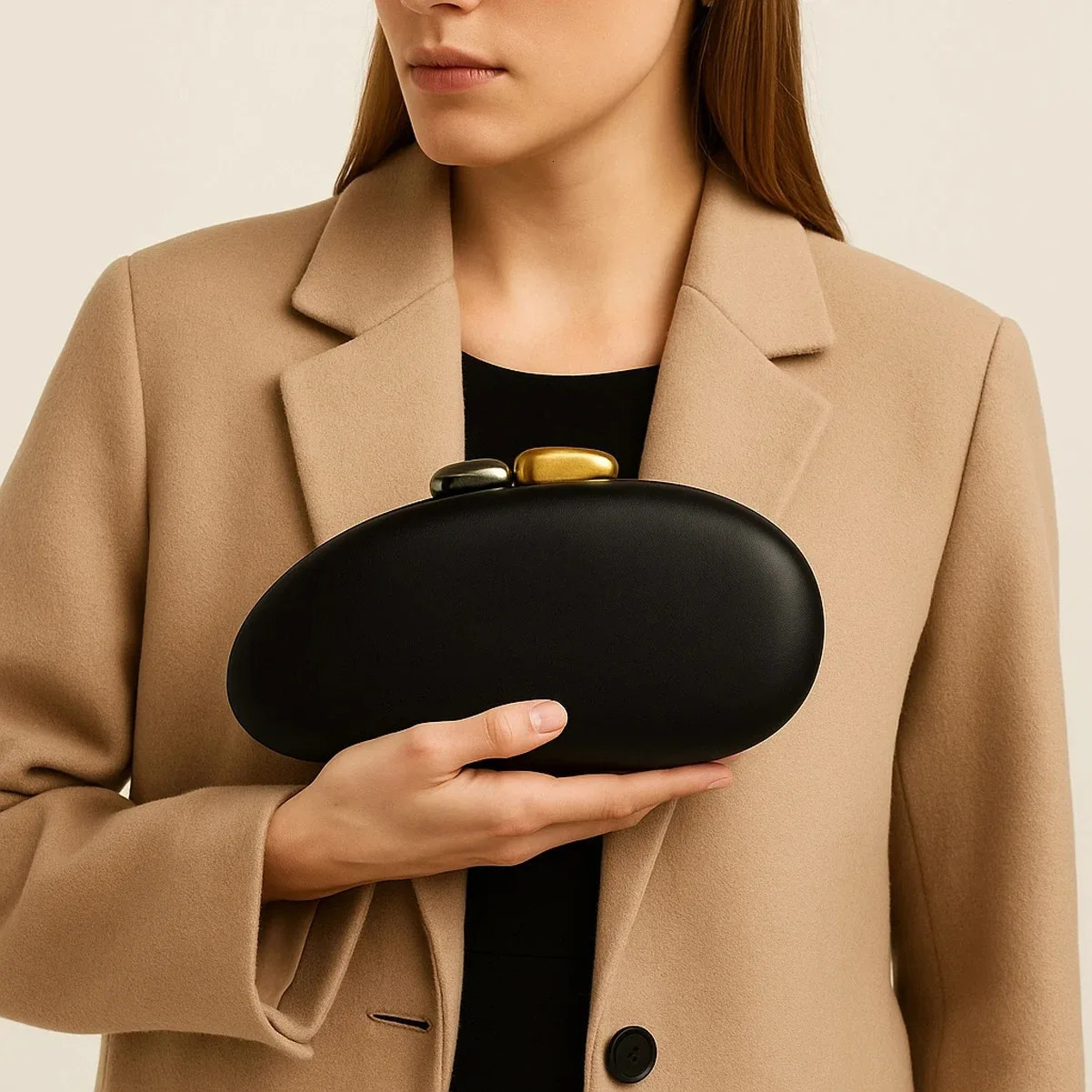 ner Shell Shape Clutch Bag with Metallic Closure Chain Dinner Purse Women Evening Party Leather Shoulder Crossbody Handbags 260327