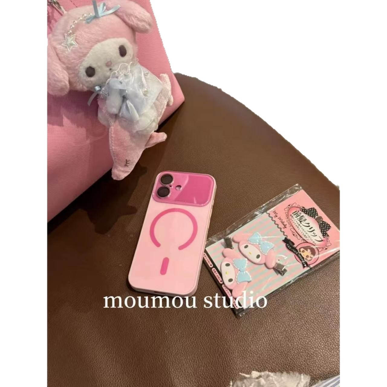 Premium sense ins solid color large window magnetic attraction suitable for iPhone case protective case