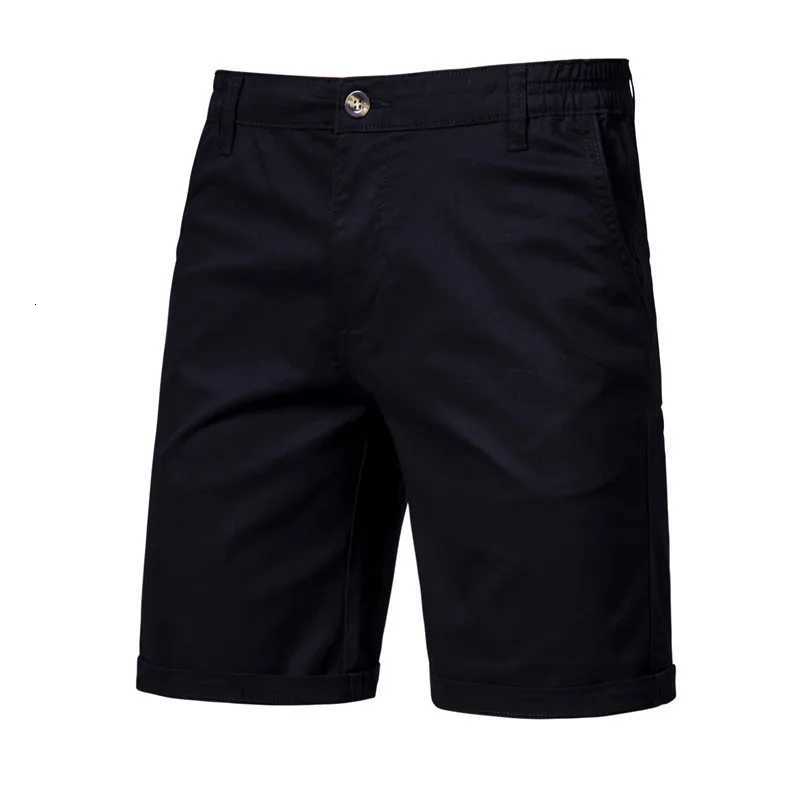 New cotton casual shorts mens straight 5-point pants large size solid color mens clothing Z260331