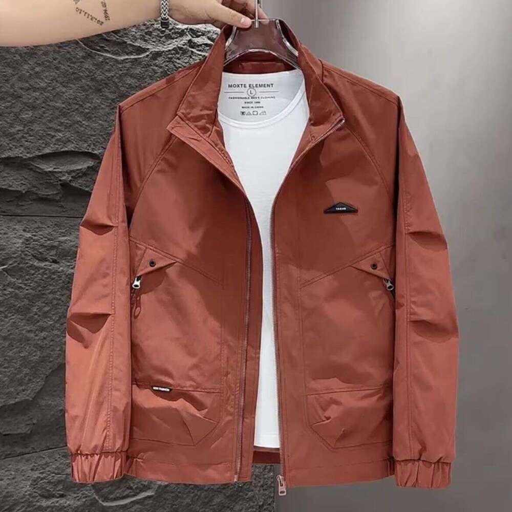 Spring New Collar Jacket For Men, Fashionable Versatile Curved Jacket, Stylish And Trendy Casual Top Men's Coat Men's Tops Short Jacket