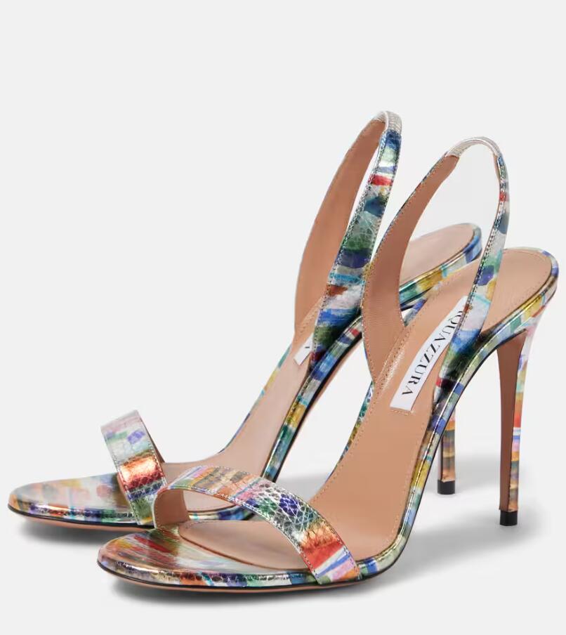 Luxury Women pop heels sexy So Nude leather slingback Sandalcutout leather pumps slingback wedding party dress pump with box euro 35-43