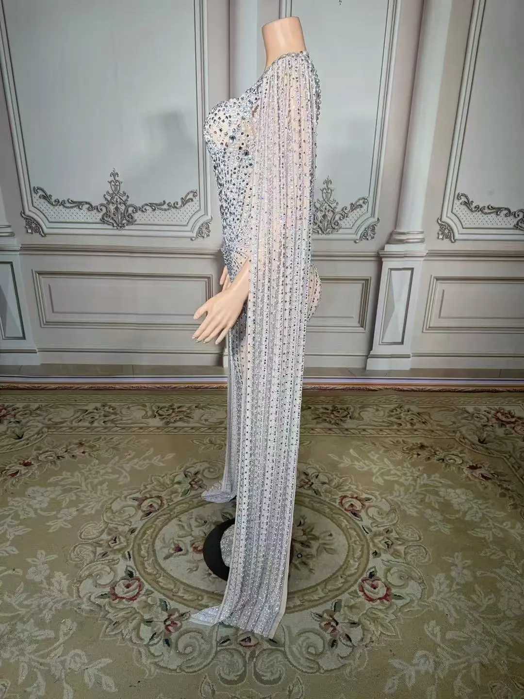 ZD Manufacturers for Customs Clothes Mesh Prom Dresses 2025 Luxury Rhinestones Clothing Boutique Vendors Women Sexy C260331