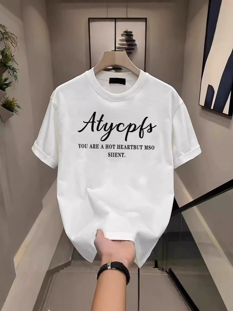 2026 New Arrivals Men's Heavyweight Cotton T-Shirts | American Streetwear Trendy Oversized Export Short Sleeve Tops