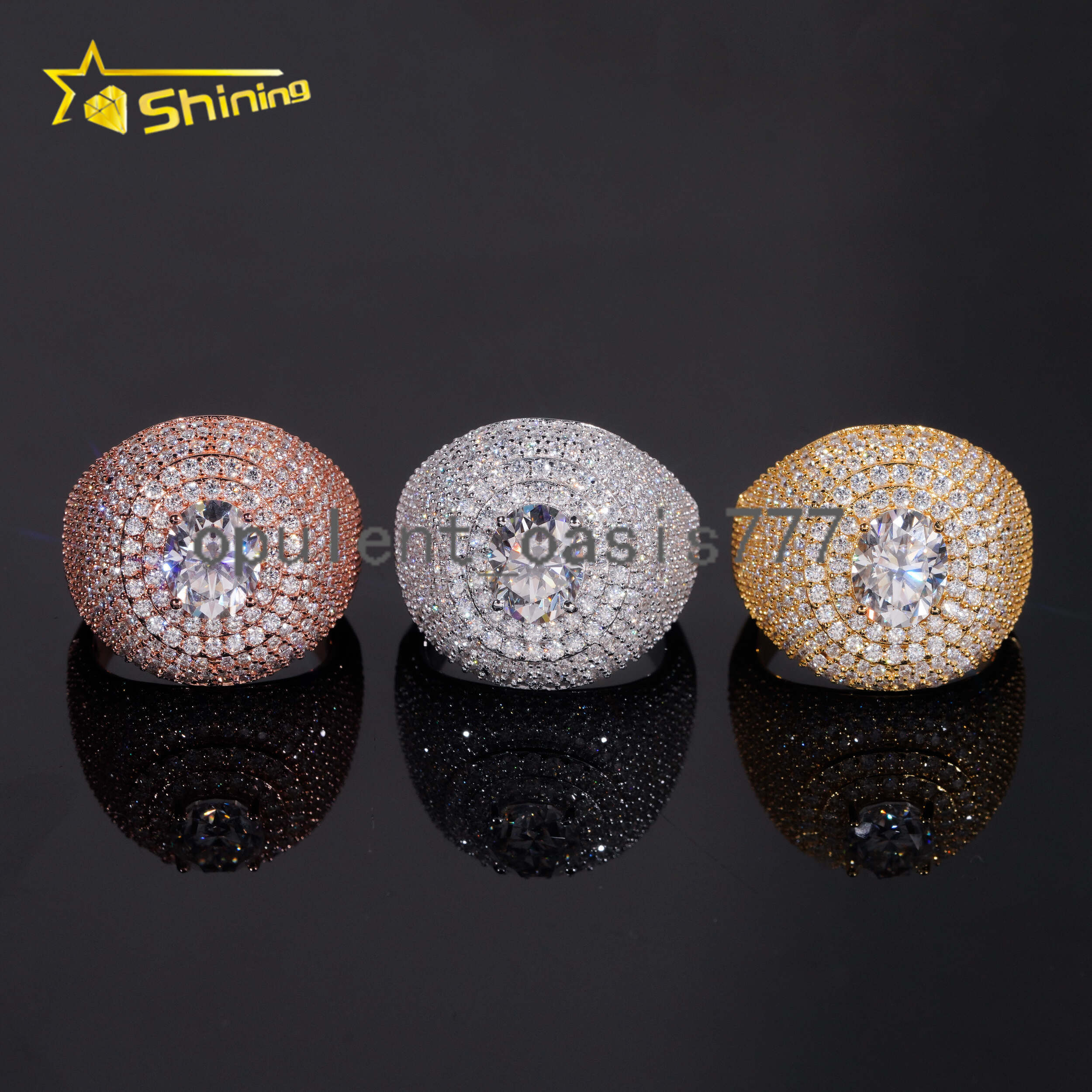 Pass Diamond Tester Hip Hop Jewelry 925 Sterling Silver Fully Iced VVS Diamond Custom Moissanite Iced Out Men Ring