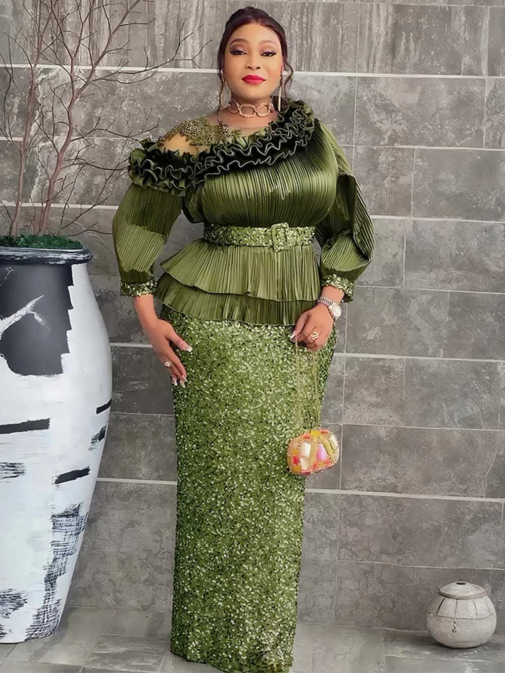 Party Evening Dresses Elegant Women Luxury Sequins Maxi Dress Long Kaftan Robes Africa Clothes Birthday Wedding Prom Ladies Gown C260331