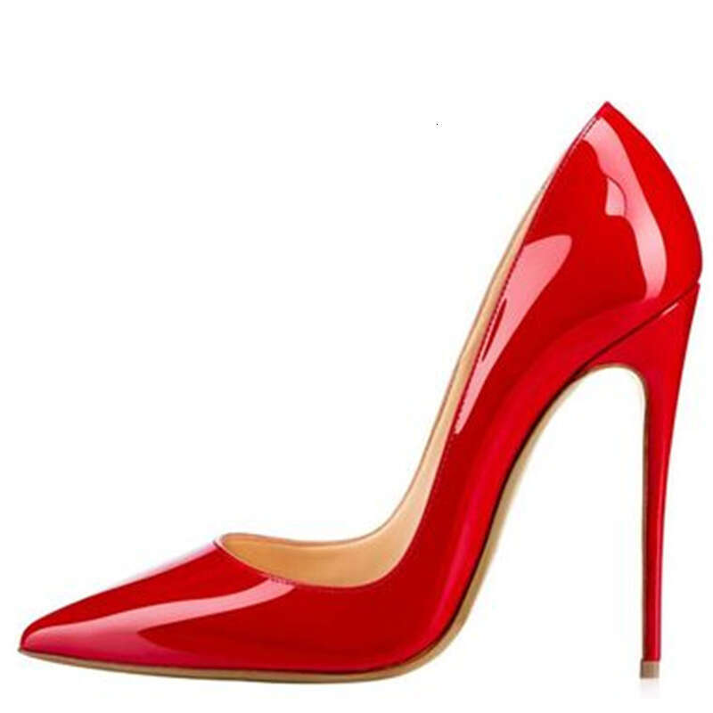 12CM Gold and Silver Patent Leather Fashion High Heels for Women, Stiletto Pointed Toe Solid Color Single Shoes, Large Size Wedding Shoes
