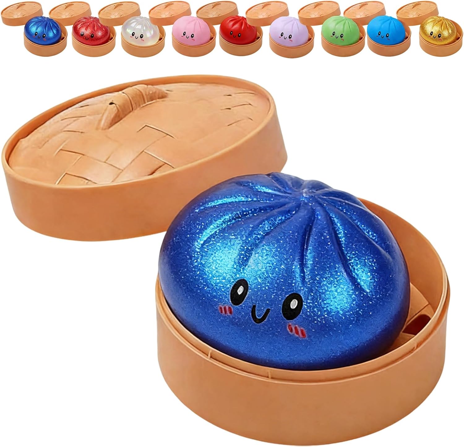 Dumpling Squishy Giant Glitter Dumpling, Colorful Dumplings Balls Fidget Sensory Toy,Squeeze Dough Ball Stress Reli by sea