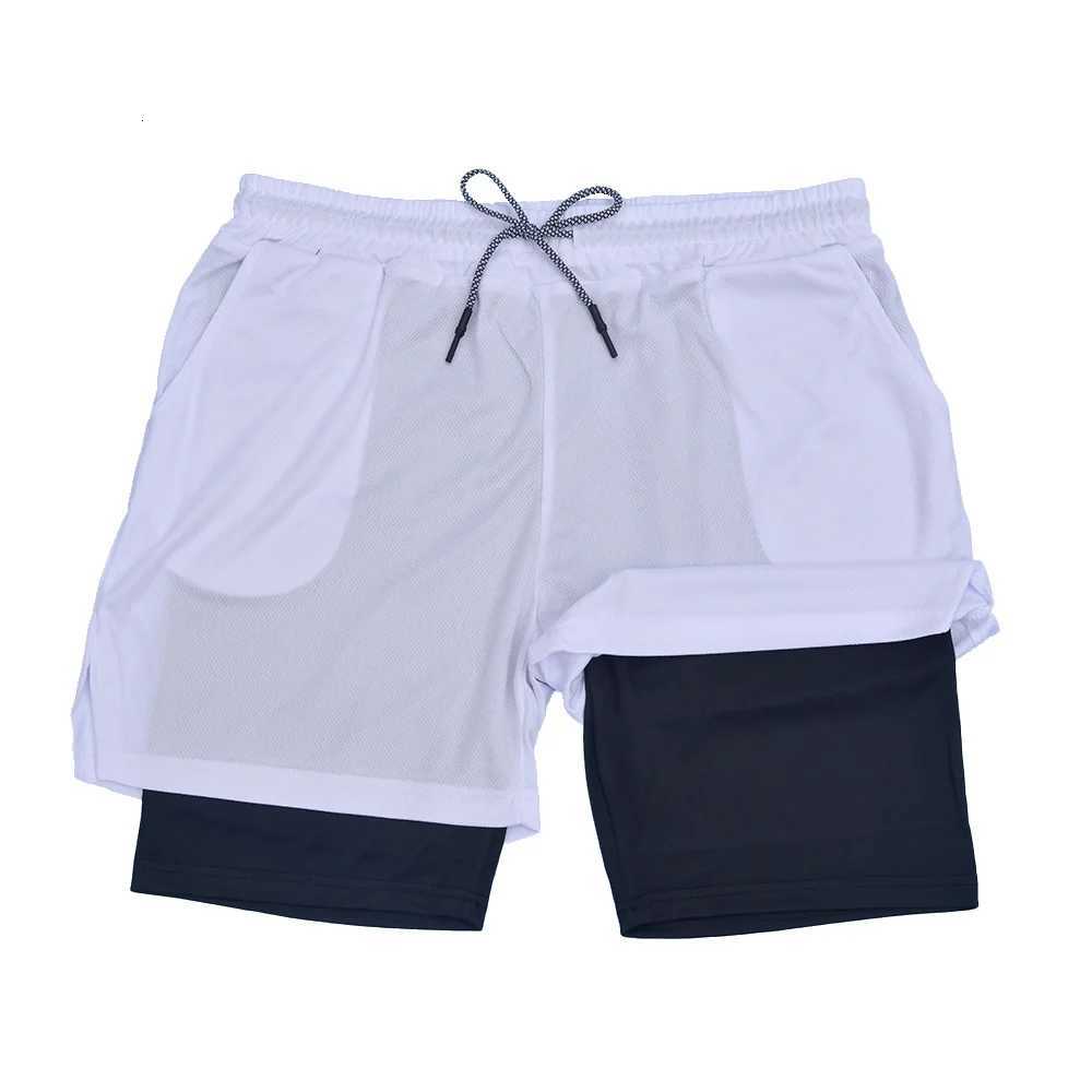 Mens Double Layer Fitness Shorts Men Fitness Gym Training 2 in 1 Sports Shorts Quick Dry Workout Jogging Double Deck Summer Z260331