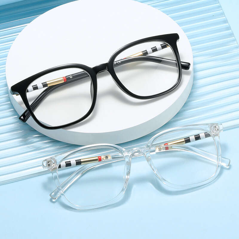 Retro Square Flat Lens Eyeglass Men, Korean Style Trendy Versatile Myopia Glasses Frame For Women Chunjinqiuli