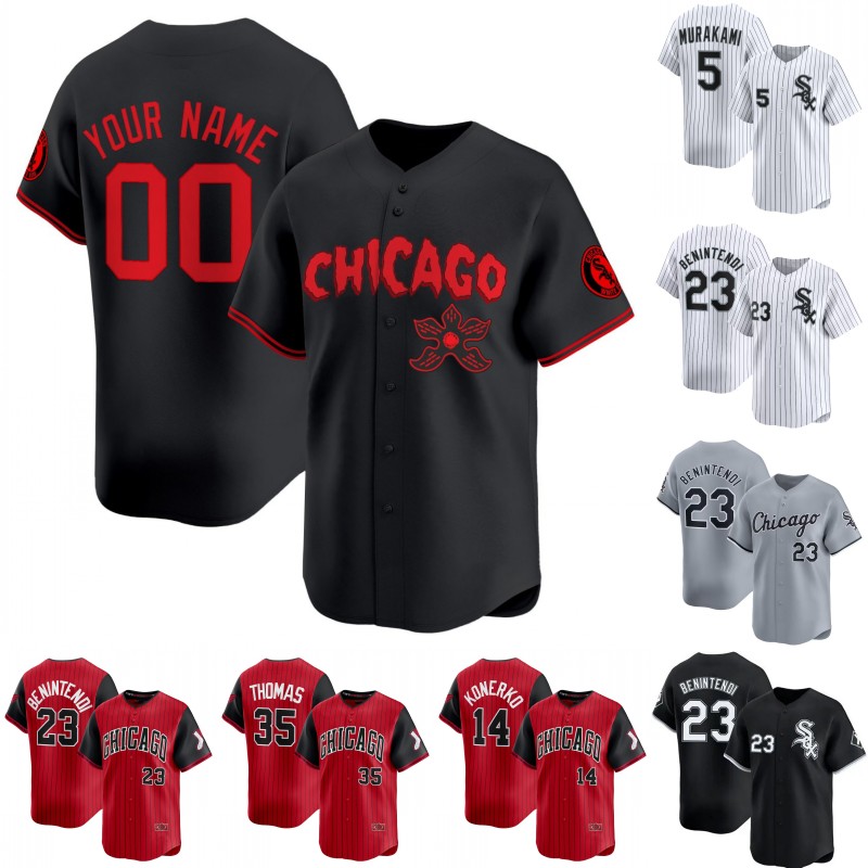 White Sox Stranger Things Jersey Andrew Benintendi Miguel Vargas Lenyn Sosa Colson Montgomery Chase Meidroth Munetaka Murakami Luisangel Acuna Edgar Quero Jersey