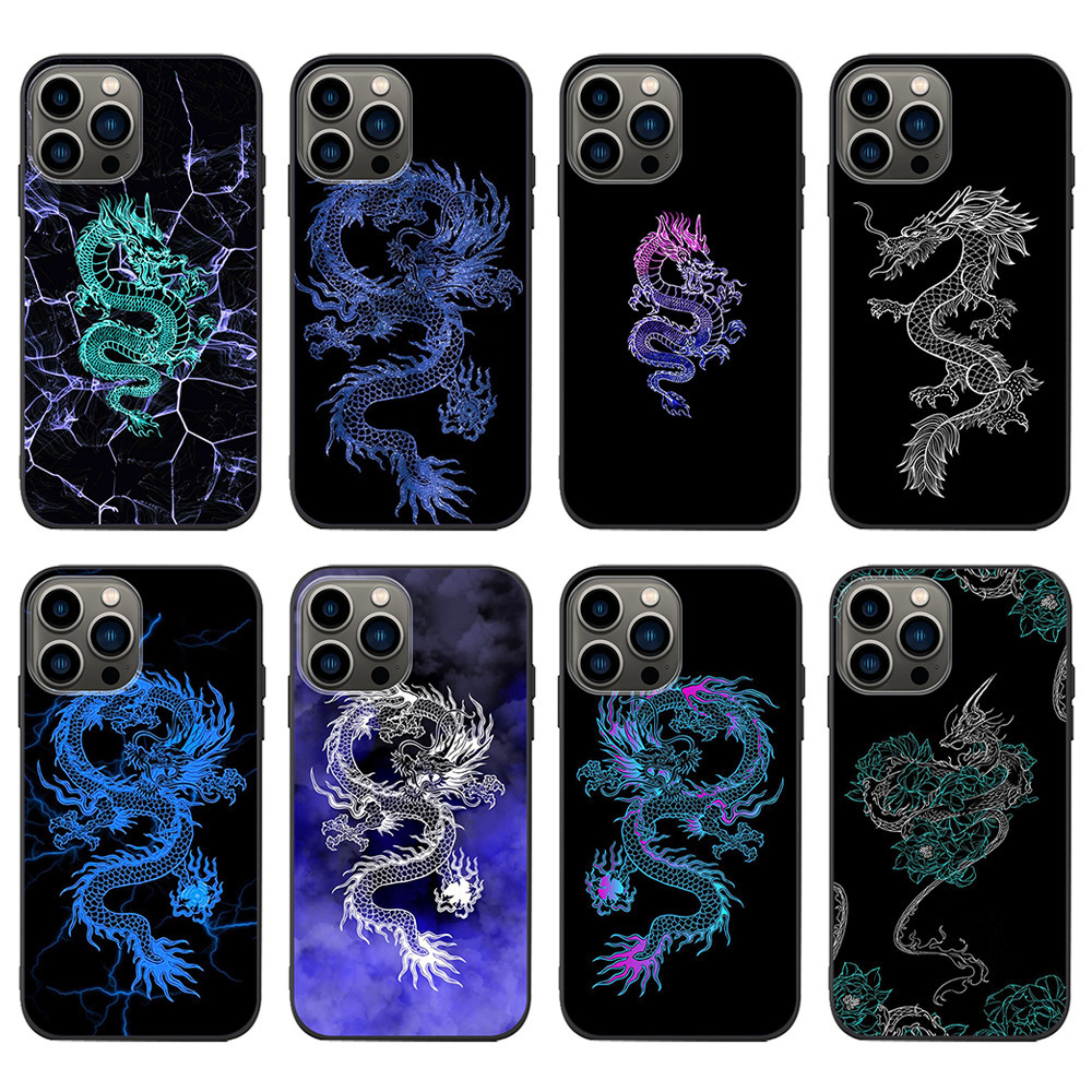 2026 New Luxury Model Is Ap Plicable To Phone Case Iphone 15 Compatible Element Model Foreign Trade Chinese Style Culture Dragon Totem Max Pro Phone C