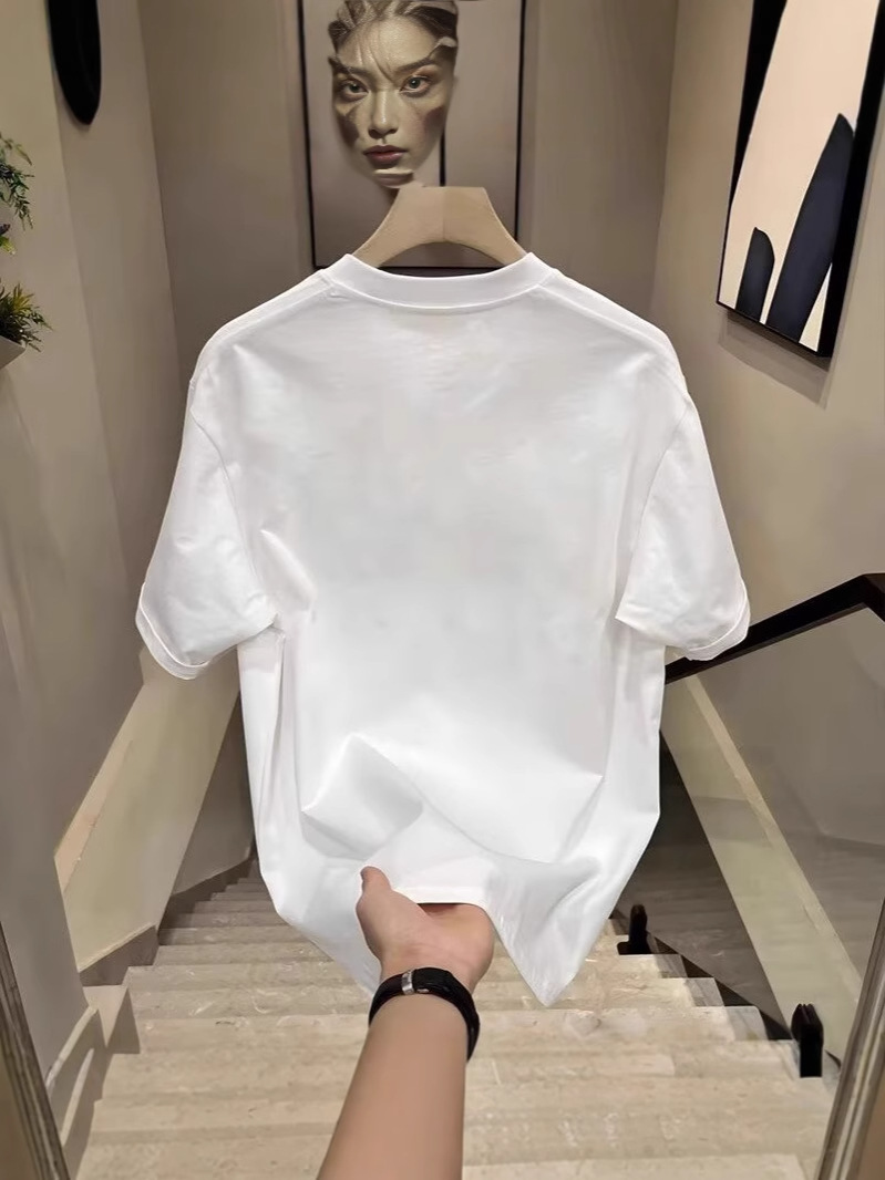 Summer Unisex American Retro T-Shirts | Heavyweight Cotton Slim-Fit Crew Neck Oversized Streetwear Couple Short Sleeve Tees