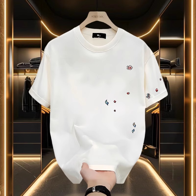 2026 Summer New Arrivals Men's Streetwear T-Shirts | Heavyweight Combed Cotton Oversized Crew Neck Minimalist Tops