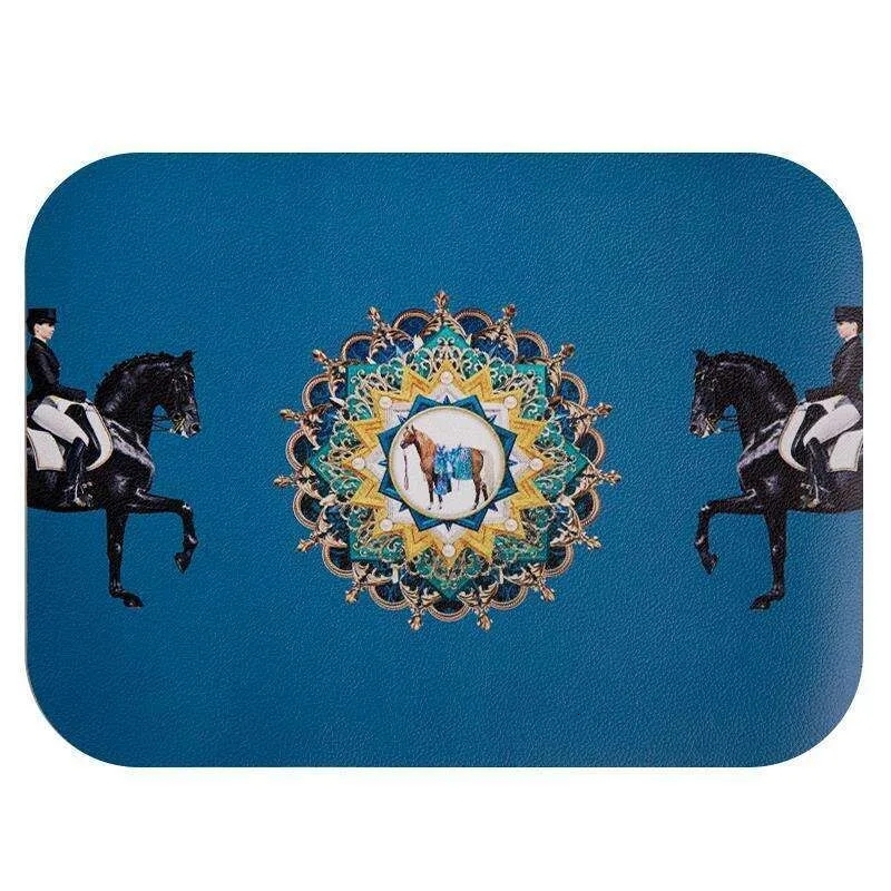 European Retro Wash Free Leather Placemat Bowl Waterproof Oil Proof Heat Resistant Western Dining Restaurant Table Cup Mat