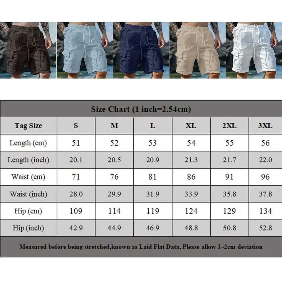 Men Loose Cargo Shorts With Pockets Fashion Beach Streetwear Sports Casual Shorts Running Short Pants Z260331