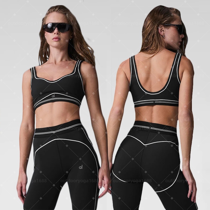 Women Yoga Set Aloismnely Gym Set Seamless Throb Bra + Leggings High Waist Trosers Training Suit Elasic Striped Breathable Fitness Set Jogging Wear Gym Pilates Set