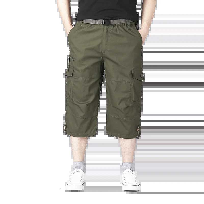 Summer pure cotton cropped shorts for men and young people straight leg sports camouflage casual workwear shorts loose and thi Z260331