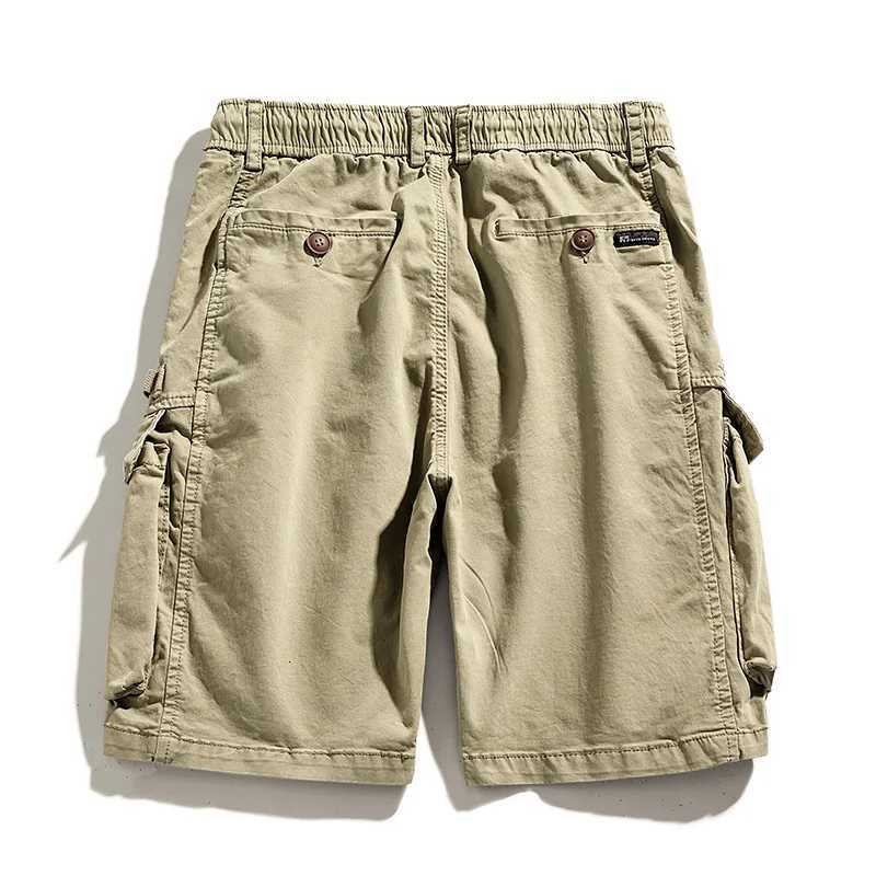 Summer Men Cargo Multi Pocket Cotton Shorts Mens Casual Solid Elastic Waist Shorts Spring Jogger Shorts Pants Male Dropshipping Z260331