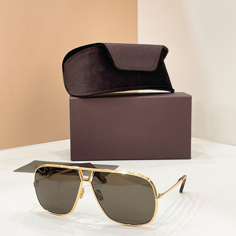 Fashion Designer Mens Womens Sunglasses FT1204 Metal Frame Lightweight Personalized Square Lens Casual Beach Party Daily UV400 Protection Comes with Box