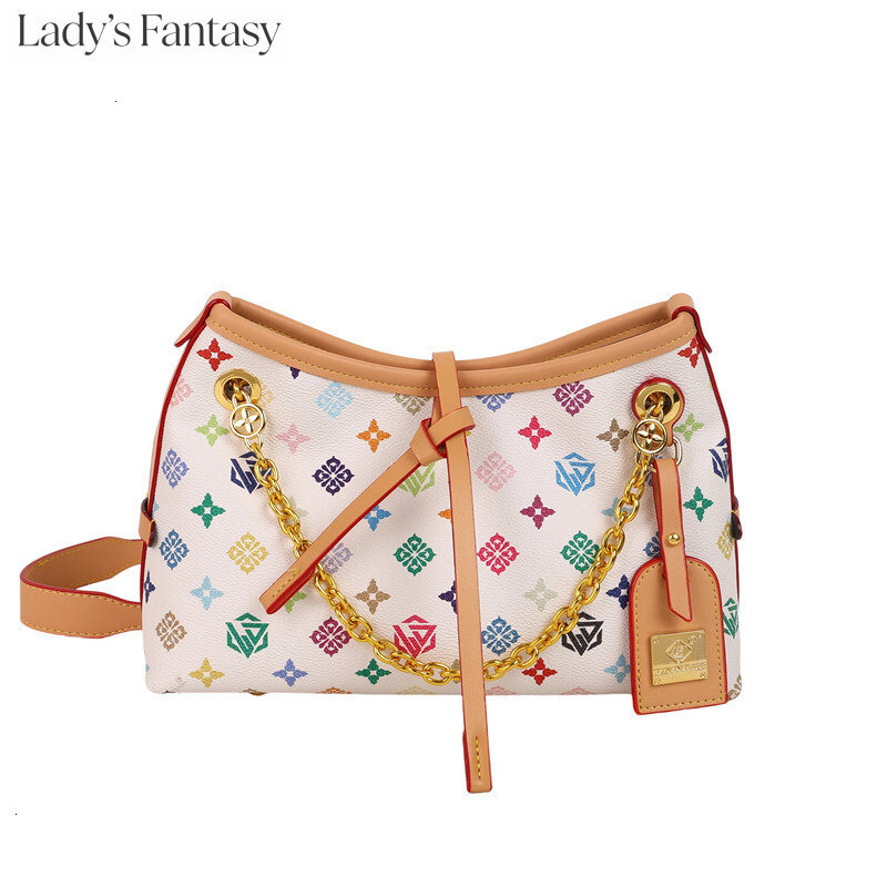 Lady's Fantasy Chain Large Capacity Tote New High-End Fashion Versatile Printed Commuter Crossbody Bag for Women