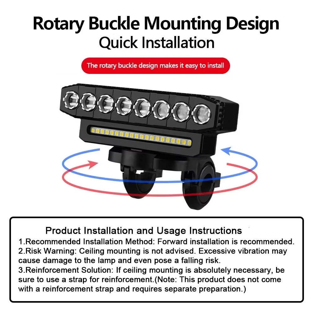 5/8 LED Bicycle Front Light USB Rechargeable 130dB Cycling Bike Horn Easy to Install 6 Modes Bicycle Bell Light 260331