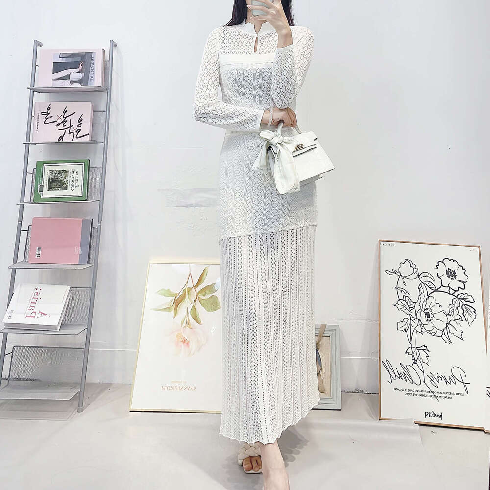 k30 2026 summer new designer French hollow slim knit dress elegant and fashionable long skirt
