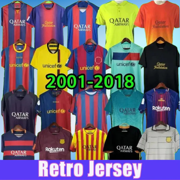 barcalona Retro Soccer Jerseys RONALDINHO A.INIESTA 01 02 03 04 05 06 07 08 09 10 11 12 13 14 15 16 17 18 19 vintage football shirt T Barcelonaes 2006 2007 2008