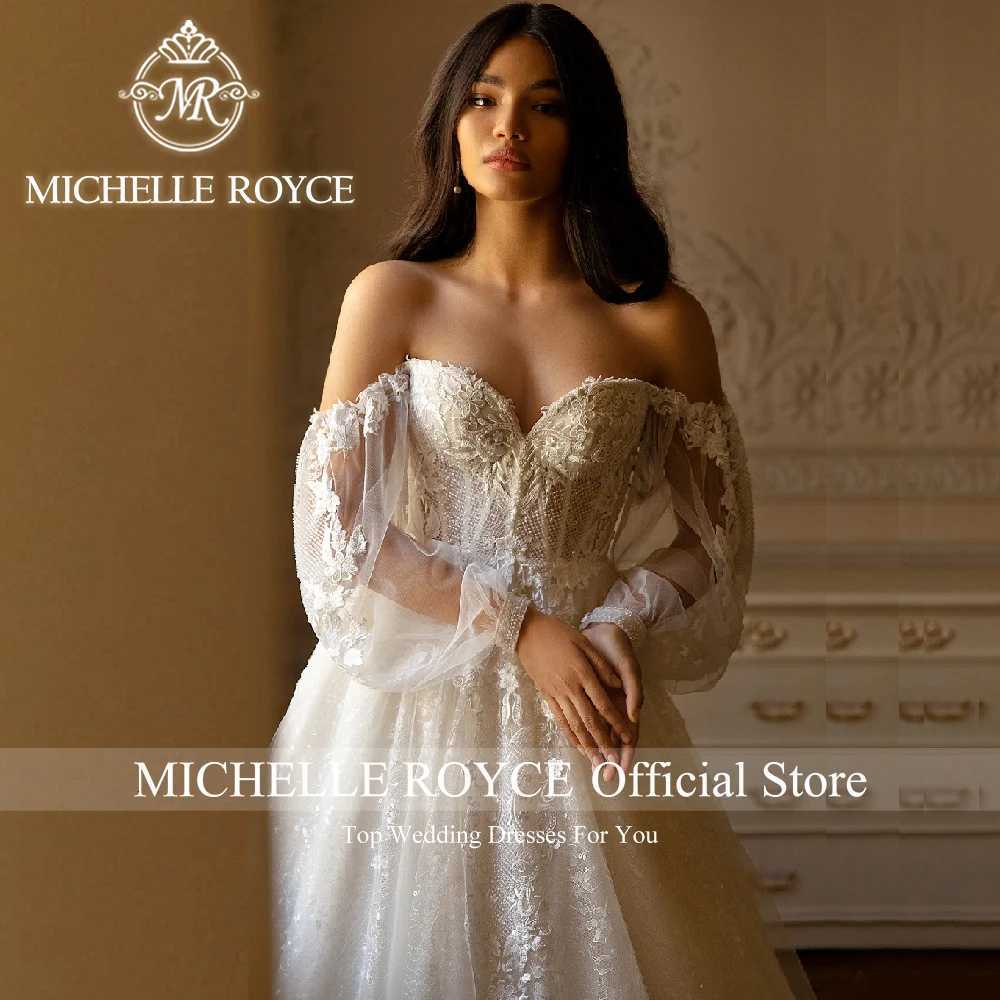Michelle Royce New Arrival Weding Dress For Women Beading Appliques Princess Delicate Beaded Lace Sweetheart Vestidos De Novia C260331