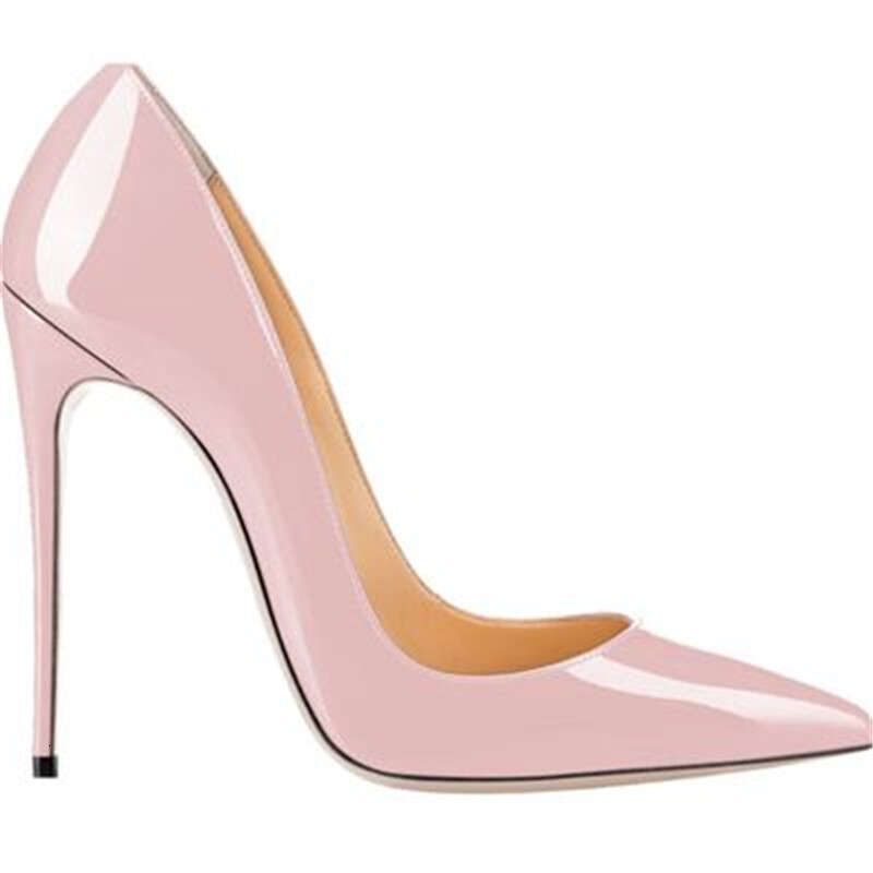 12CM Gold and Silver Patent Leather Fashion High Heels for Women, Stiletto Pointed Toe Solid Color Single Shoes, Large Size Wedding Shoes